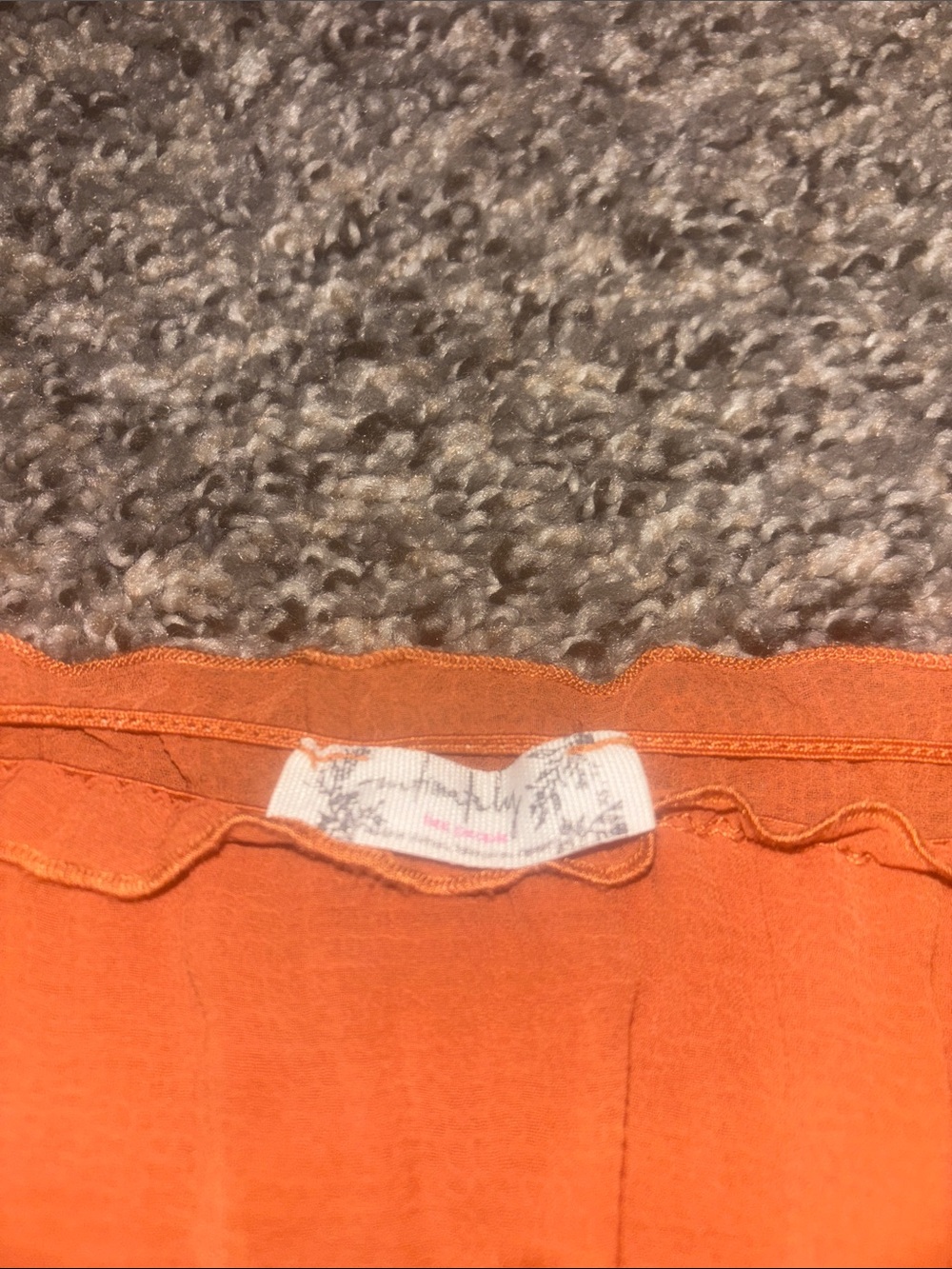 Orange Ruffled Off-Shoulder Bodysuit - Picture 2 of 4